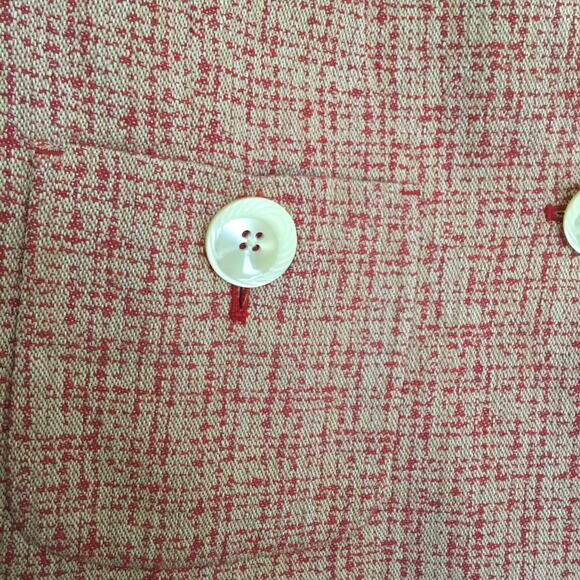 J Jill Women’s Blazer 14 Red Plaid Tweed Cropped Big Buttons Preppy Y2K Large - Picture 4 of 8